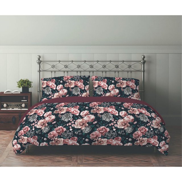 Nutmeg Home 100% Cotton Rose Bouquet Duvet Set Double 