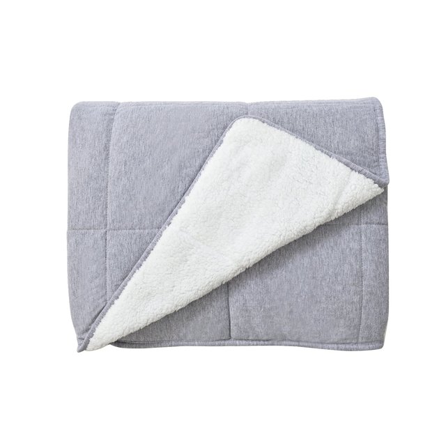 Nutmeg Home Grey Jersey Sherpa Fleece Throw 