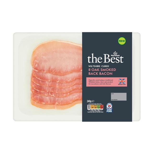 Morrisons The Best Wiltshire Cured 8 Oak Smoked Back Bacon  240g