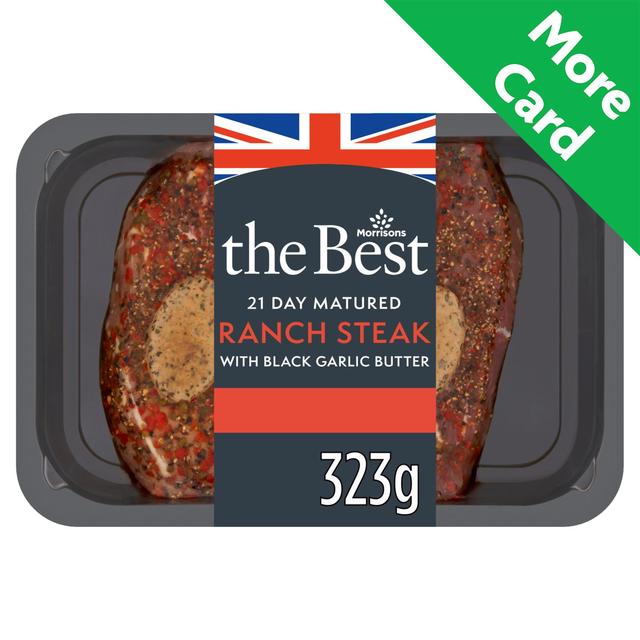 Morrisons The Best 21 Day Beef Ranch Steaks With Garlic Butter  323g