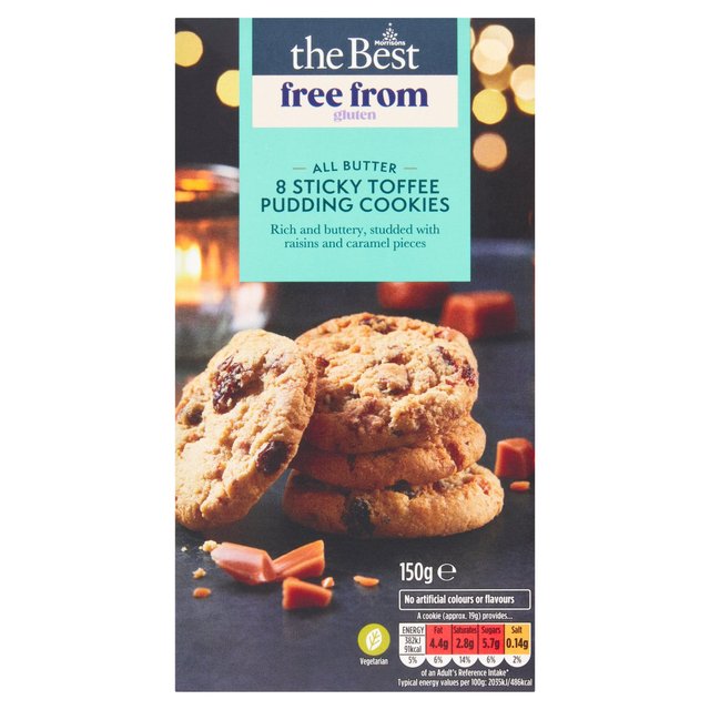 Morrisons The Best Free From 8 Sticky Toffee Pudding Cookies  150g