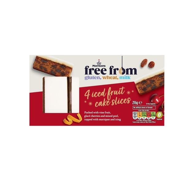 Morrisons Free From 4 Iced Fruit Cake Slices 4 per pack