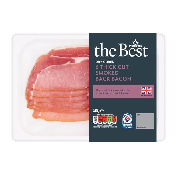 Morrisons The Best Smoked Thick Cut Back Bacon  240g