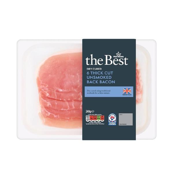 Morrisons The Best Unsmoked Thick Cut Back Bacon  240g