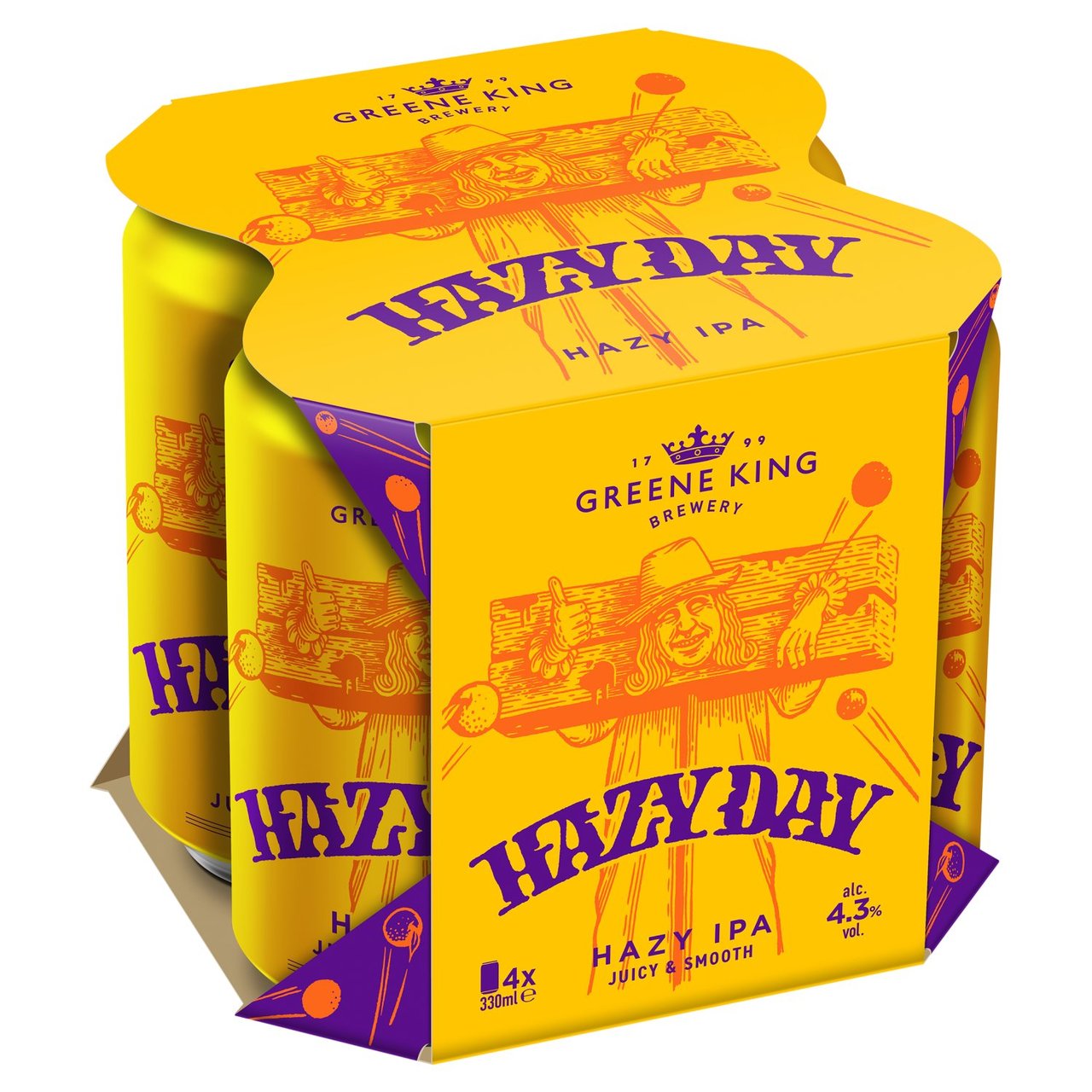 Greene King Hazy Day Hazy IPA 4.3% ABV Craft Beer Cans