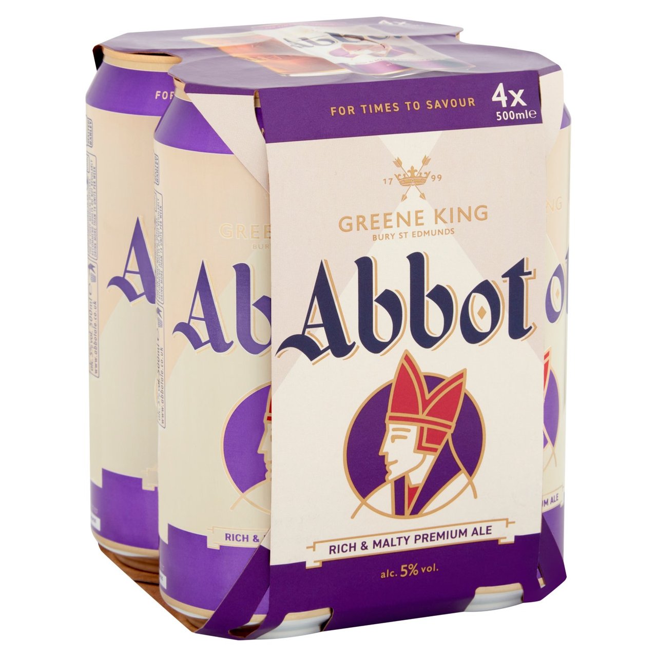 Greene King Abbot Rich & Malty Premium Ale 4 X 500ml