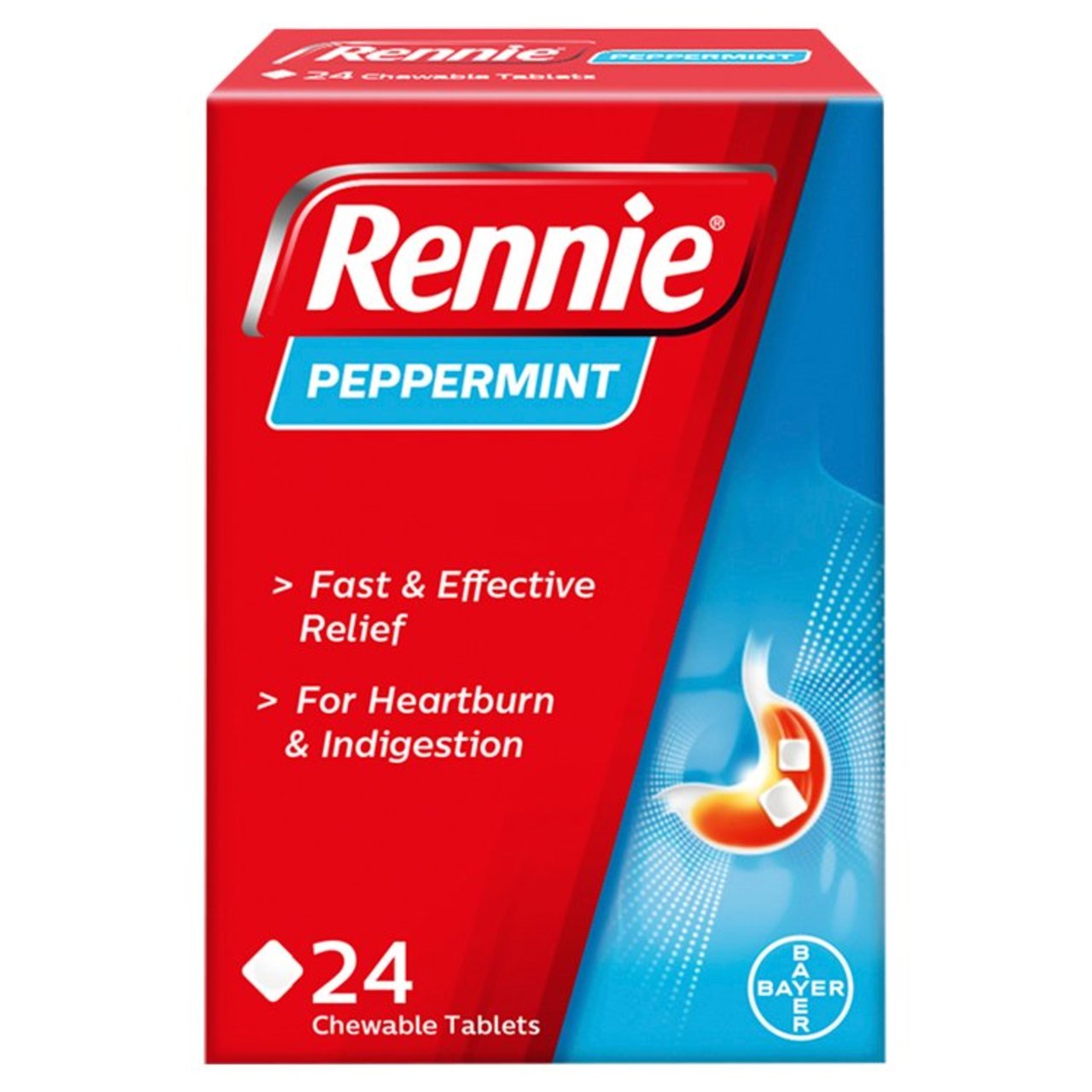 Rennie Peppermint Heartburn & Indigestion Relief Tablets