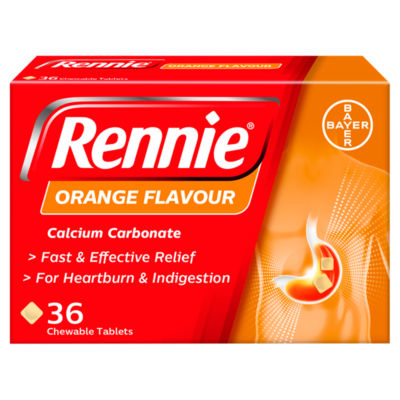 Rennie Orange Flavour 36 Chewable Tablets