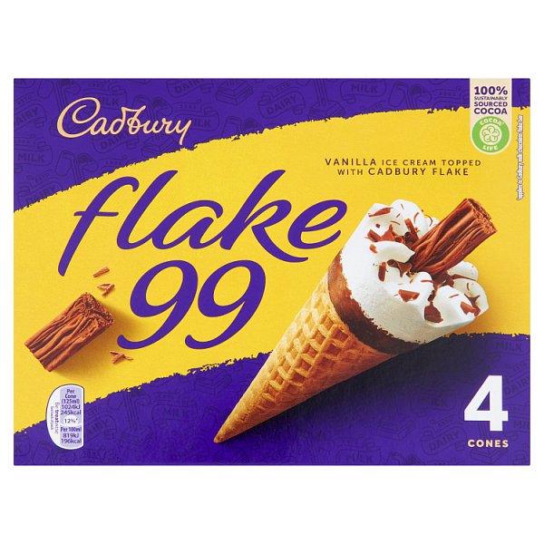 Cadbury 4 Flake Ice Cream Cones