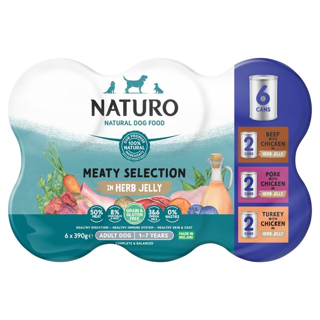 Naturo Natural Pet Food Herb Jelly Adult Dog 1 to 7 Years 6 x 390g