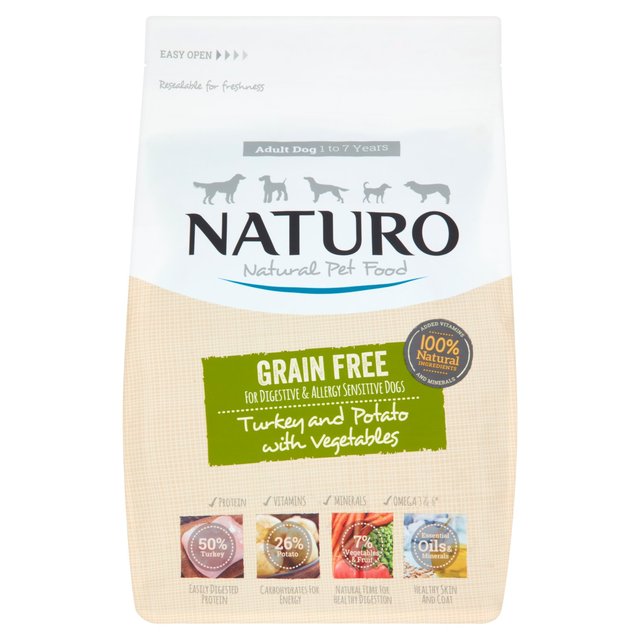 Naturo Natural Pet Food Turkey and Potato with Vegetables Adult Dog 1 to 7 Years 2kg