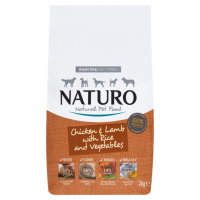 Naturo Natural Pet Food Chicken & Lamb with Rice and Vegetables Adult Dog 1 to 7 Years 2kg