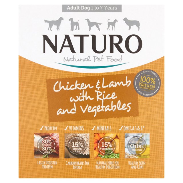 Naturo Natural Pet Food Chicken & Lamb with Rice and Vegetables Adult Dog 1 to 7 Years