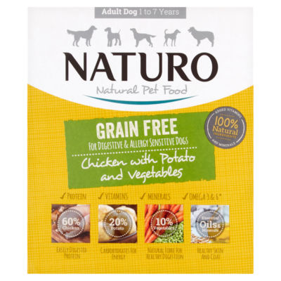 Naturo Grain Free Chicken & Potato with Vegetables Adult Dog Food Tray 