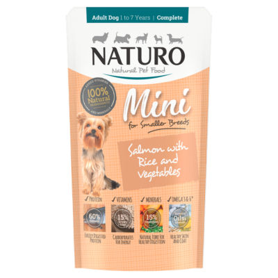 Naturo Natural Pet Food Mini Salmon with Rice and Vegetables Adult Dog 1 to 7 Years 150g