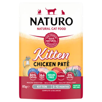 Naturo Natural Cat Food Kitten Chicken Paté 2-12 Months 85g