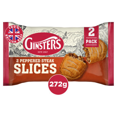 Ginsters Peppered Steak Slices x2 272g