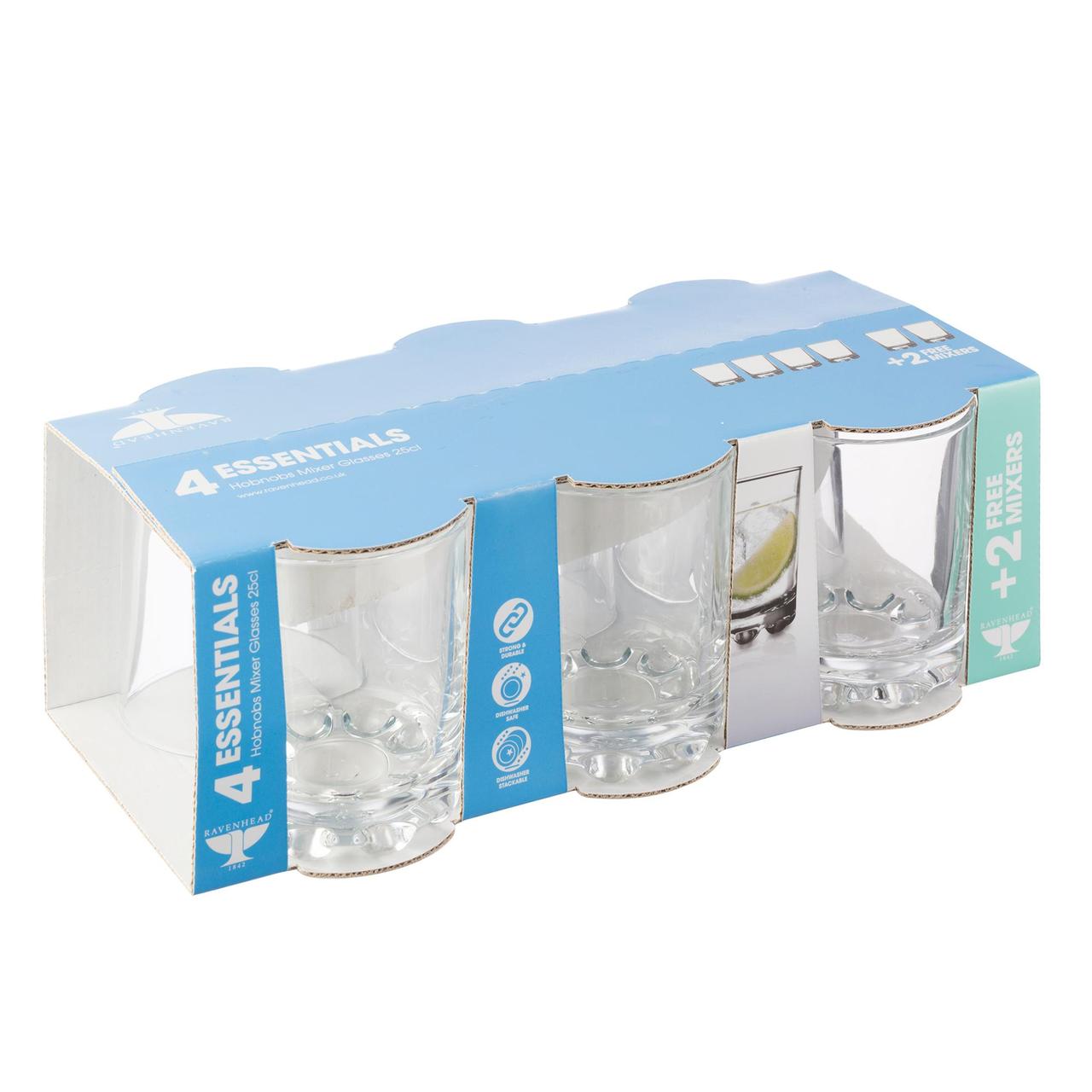 Ravenhead Essentials Hobnobs Set of 6 Mixer Glasses