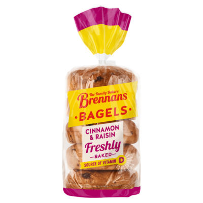 Brennans 5 Cinnamon & Raisin Bagels