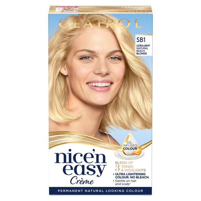 Nice'N Easy Permanent Hair Dye SB1 Ultra Light Natural Beach Blonde 