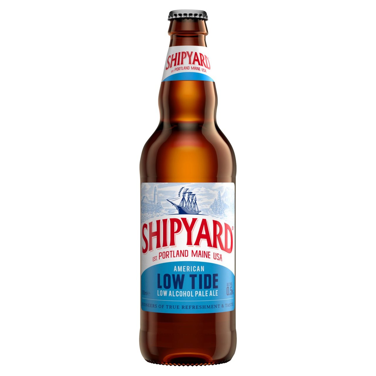 Shipyard Low Tide Low Alcohol American Pale Ale Beer Bottle