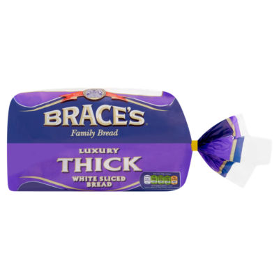 Brace's Family Bread Luxury Thick White Sliced Bread 800g