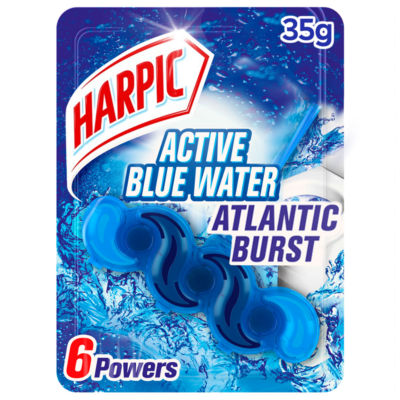 Harpic Fresh Power 6 Rim Block Atlantic Burst Toilet Cleaner