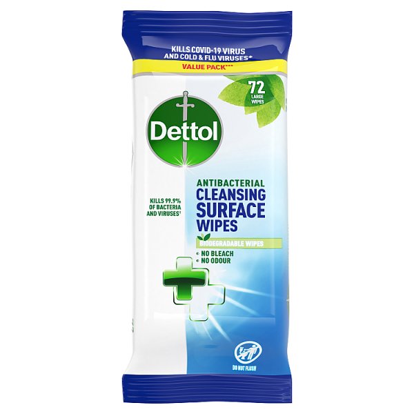 Dettol Antibacterial Disinfectant Multi Surface Cleaning Wipes 72 per pack