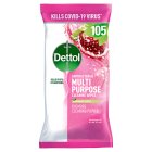 Dettol Multi purpose Cleaning Wipes Pomegranate Large  105 per pack