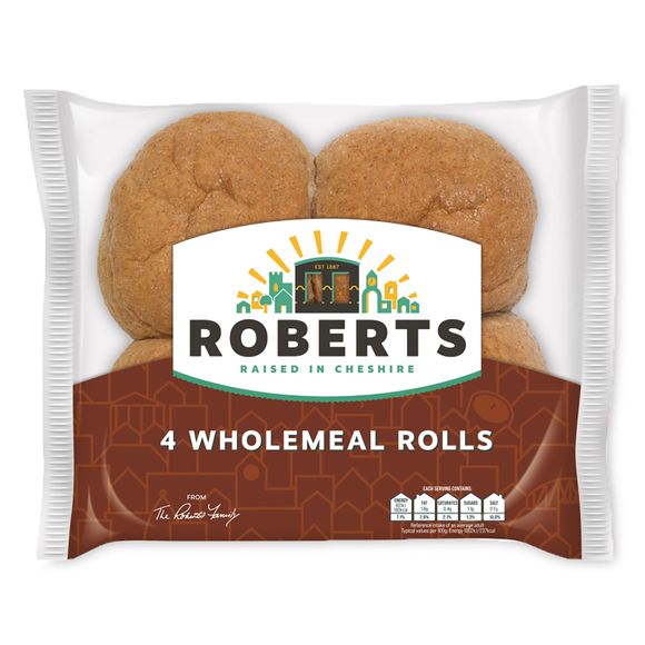 Roberts 4 Wholemeal Rolls 4 Pack