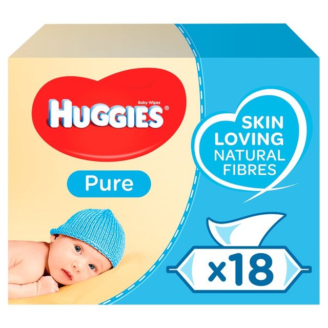 Huggies Pure Baby Wipes 18 x 56 per pack