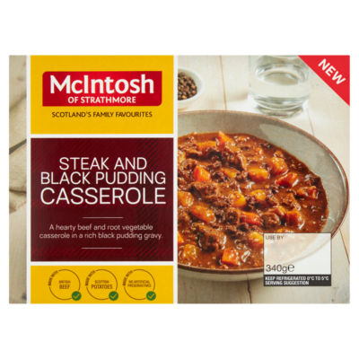 McIntosh of Strathmore Steak and Black Pudding Casserole