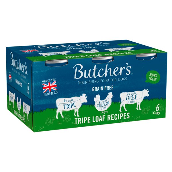 Butcher's Tripe Loaf Recipes Dog Food Tins 6 x 400g