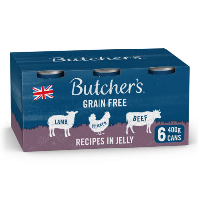 Butcher's Recipes in Jelly Wet Dog Food Tins 6 x 400g