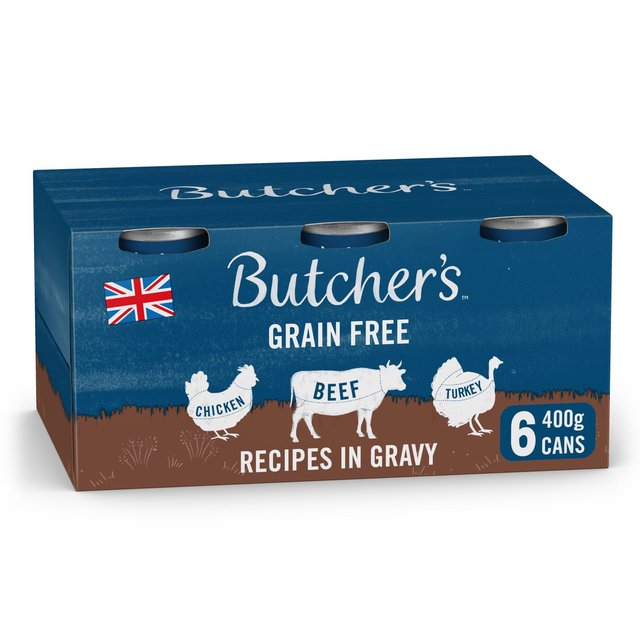 Butcher's Recipes in Gravy Wet Dog Food Tins 6 x 400g