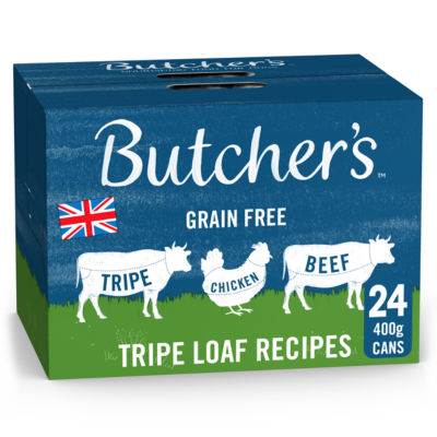 Butcher's Tripe Loaf Recipes Wet Dog Food Tins 24 x 400g