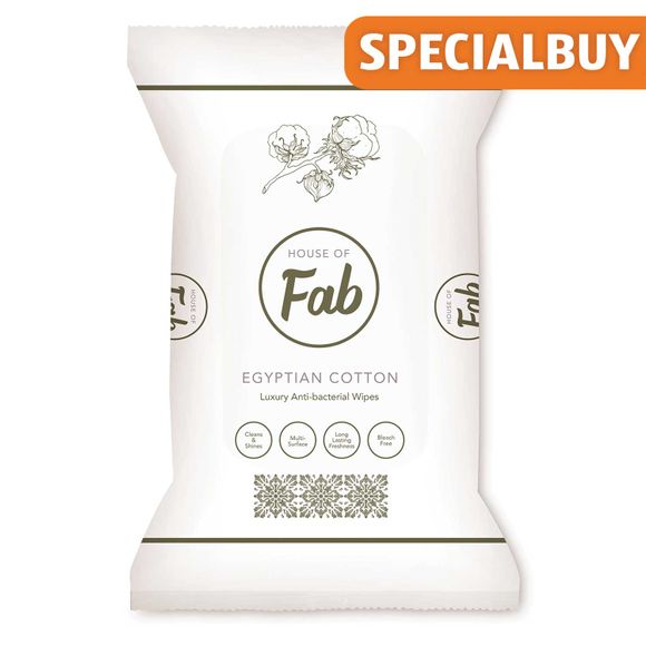 Fabulosa Luxury Multi Surface Anti-bacterial Wipes - Egyptian Cotton 80 Pack