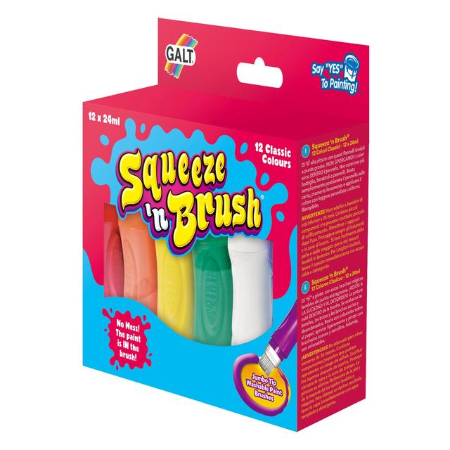 Squeeze n Brush No Mess Paints 12 Classic Colours 3+ 