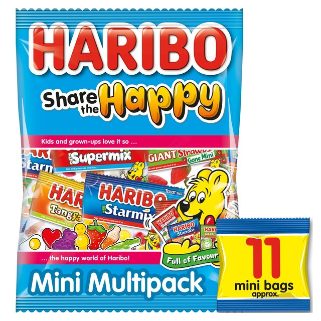 Haribo Share The Happy 11 Mini Bags Sweets Multipack 176g