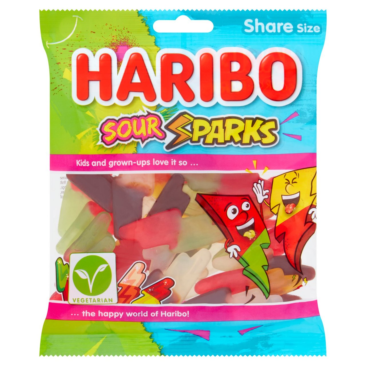 Haribo Sour Sparks Vegetarian Sweets Bag