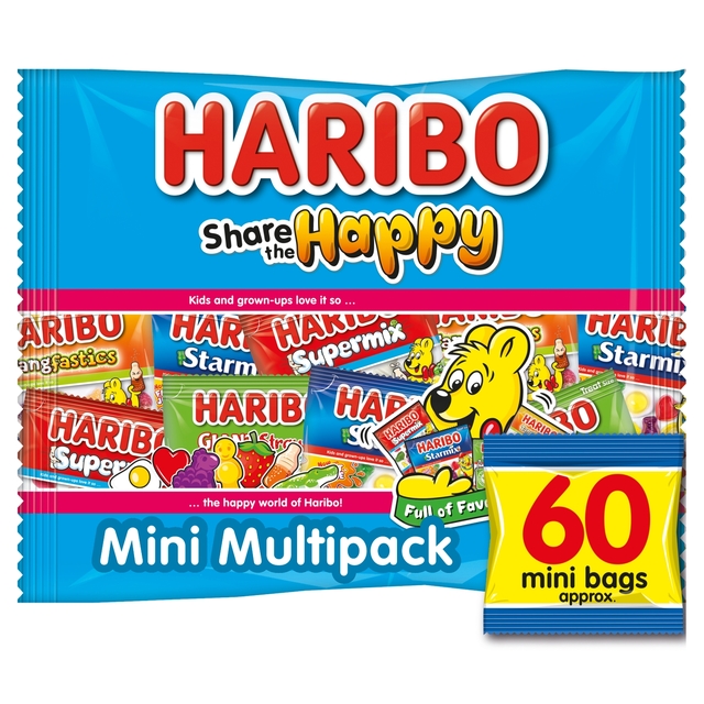 Haribo Share The Happy 60 Mini Bags Sweets Multipack 960g