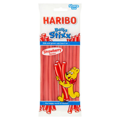 Haribo Balla Stixx Strawberry Pencil Sweets Sharing Bag 