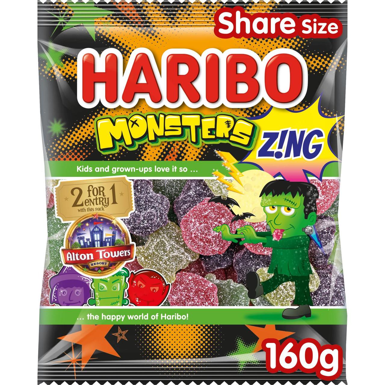 HARIBO Monsters Zing Fizzy Sweets Sharing Bag