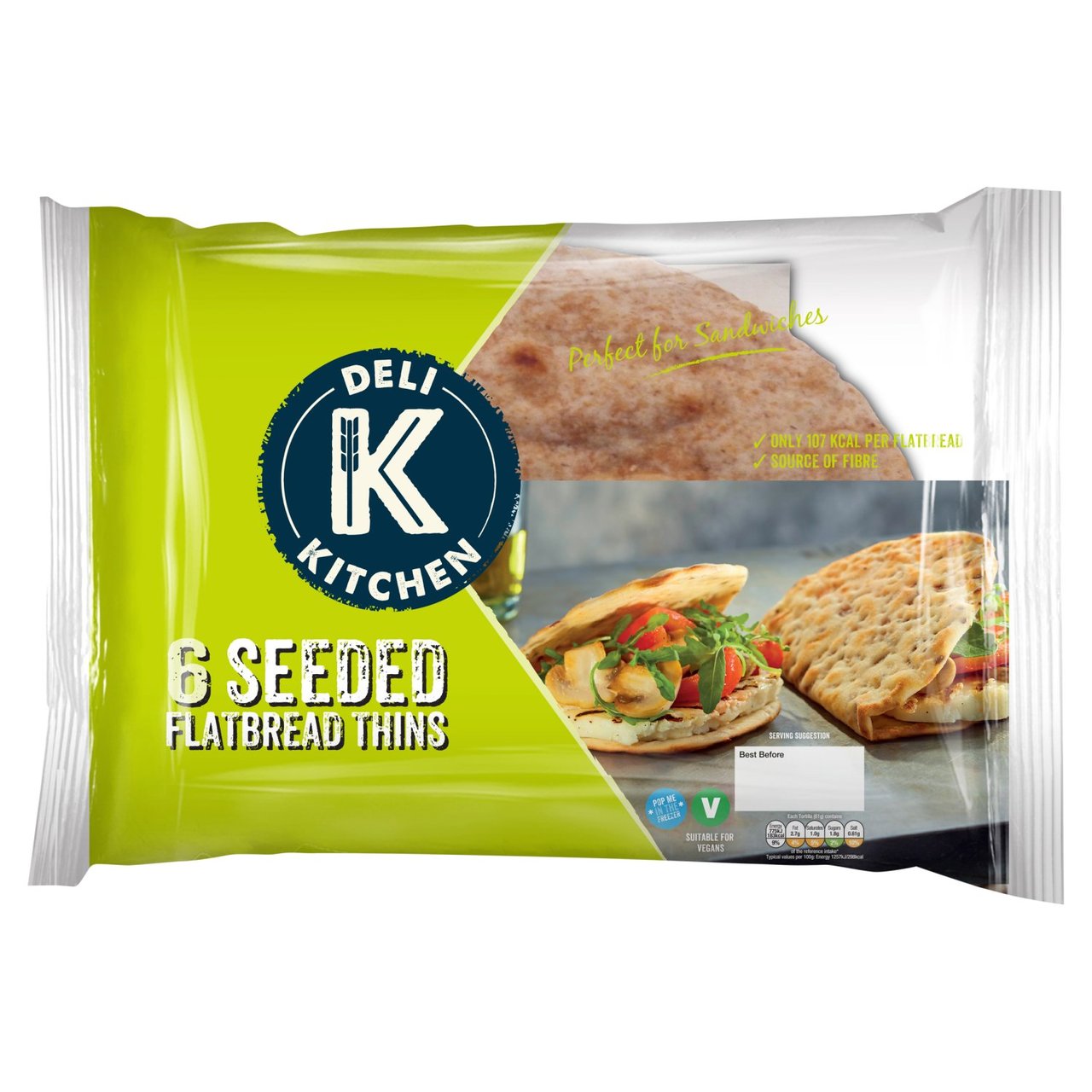 Deli Kitchen Seeded Folded Flatbread Thins