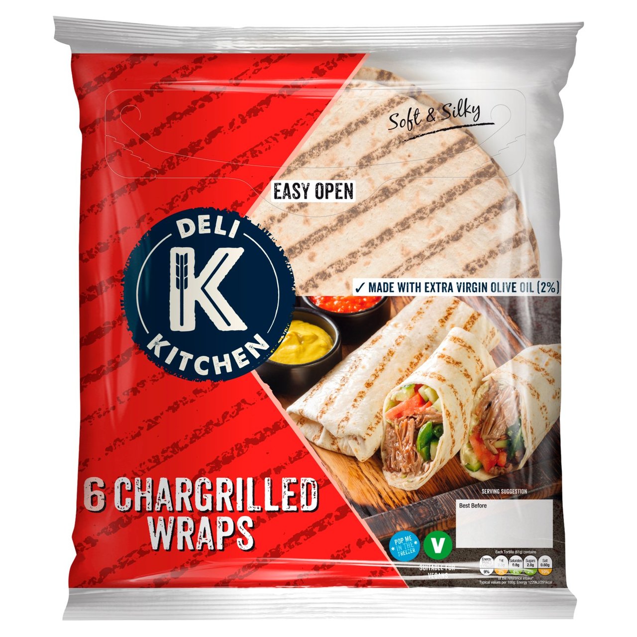 Deli Kitchen Chargrilled Tortilla Wraps 6 per pack