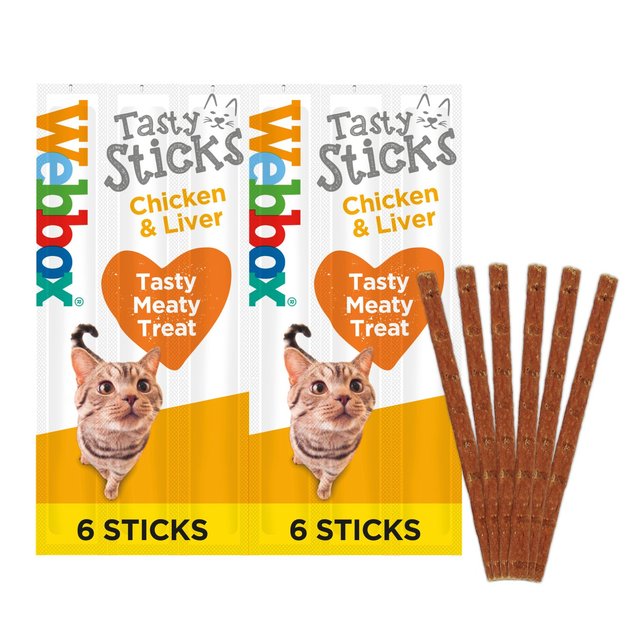 Webbox Cats Delight Treats Tasty Sticks with Chicken & Liver 6 Pack