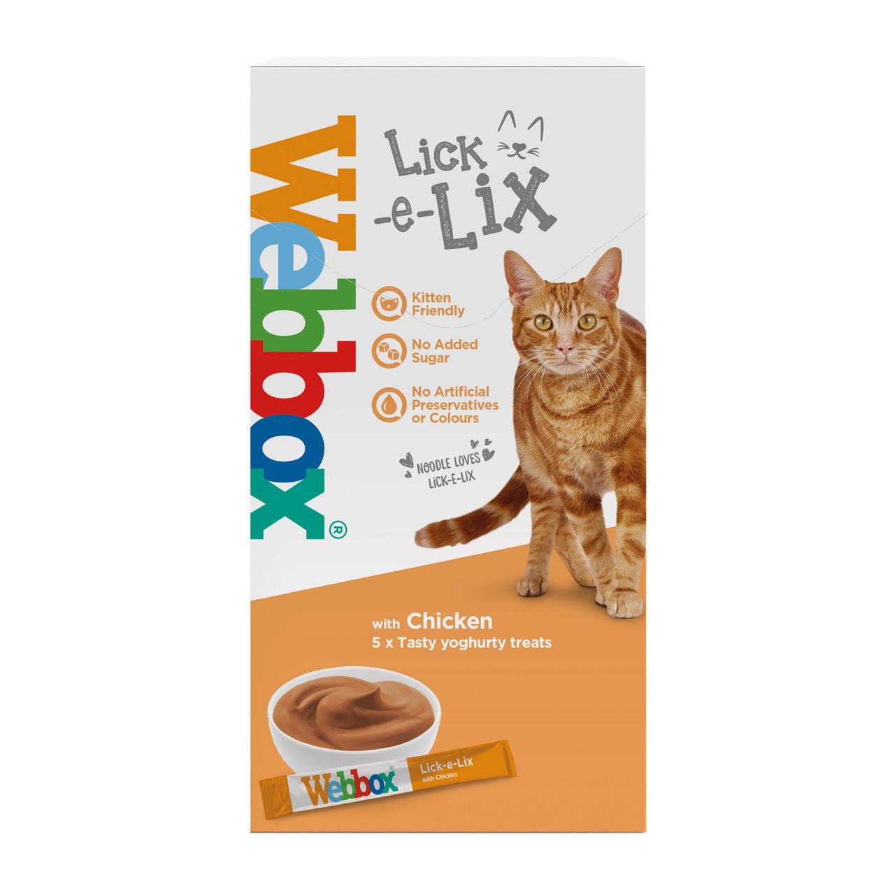 Webbox Lick-e-Lix with Chicken Yoghurty Cat Treats 5 Pack