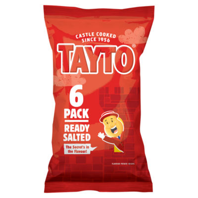 Tayto Ready Salted Flavour Potato Crisps 6 x 25g