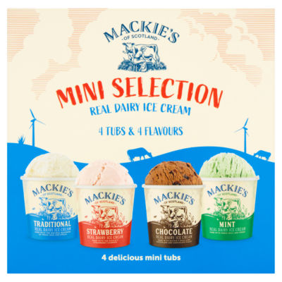 Mackie's Mini Selection Real Dairy Ice Cream 4 x 120ml