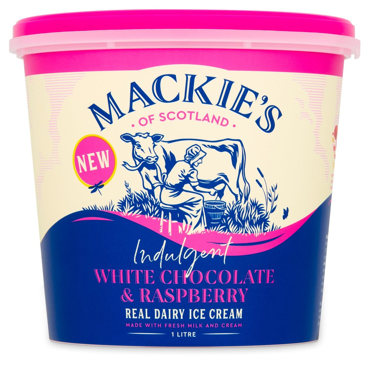 Mackie's Indulgent White Chocolate and Raspberry Real Dairy Ice Cream